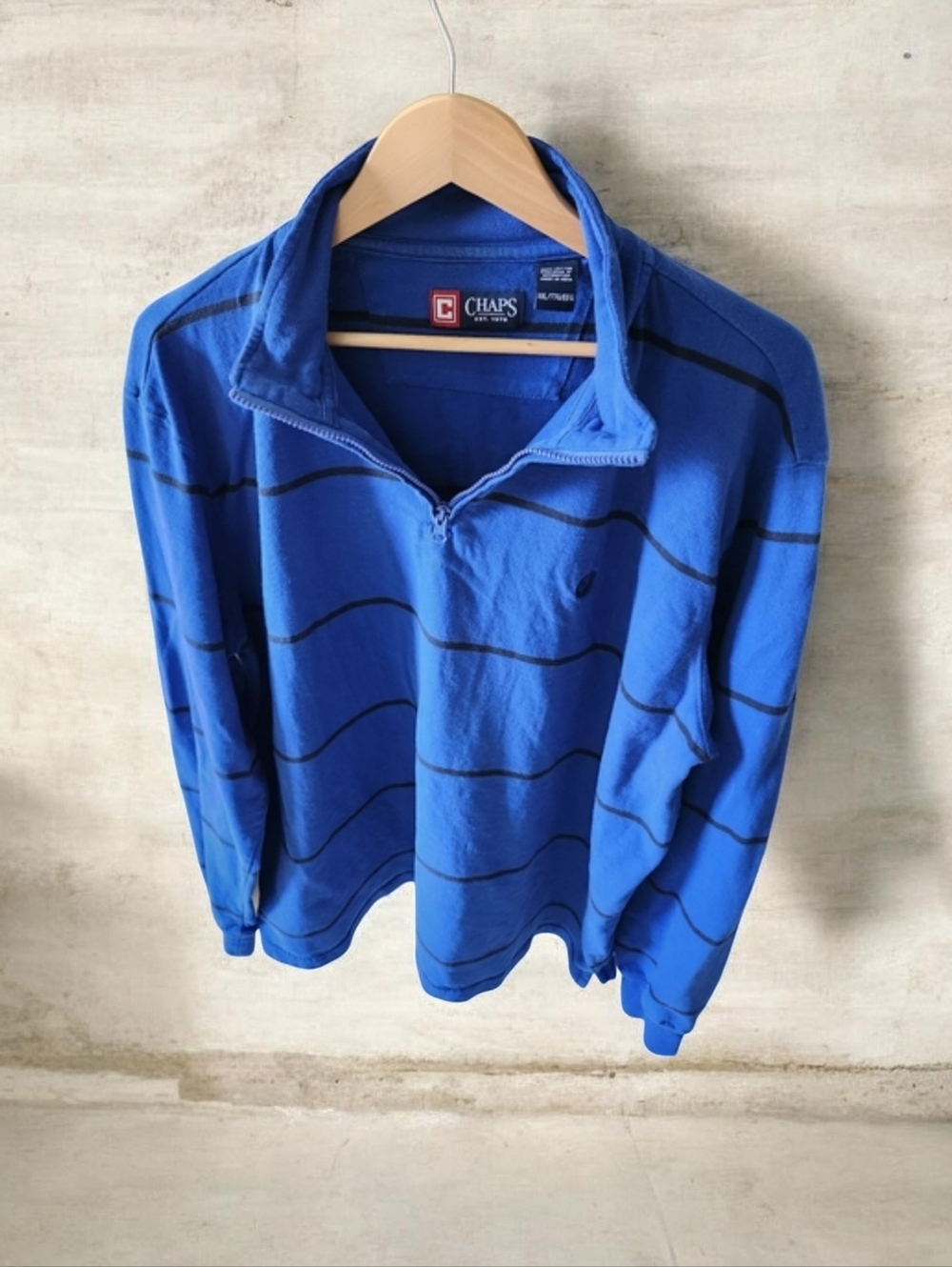 Chaps Ralph Lauren Mens  Blue Striped Pullover Size XXL Like New